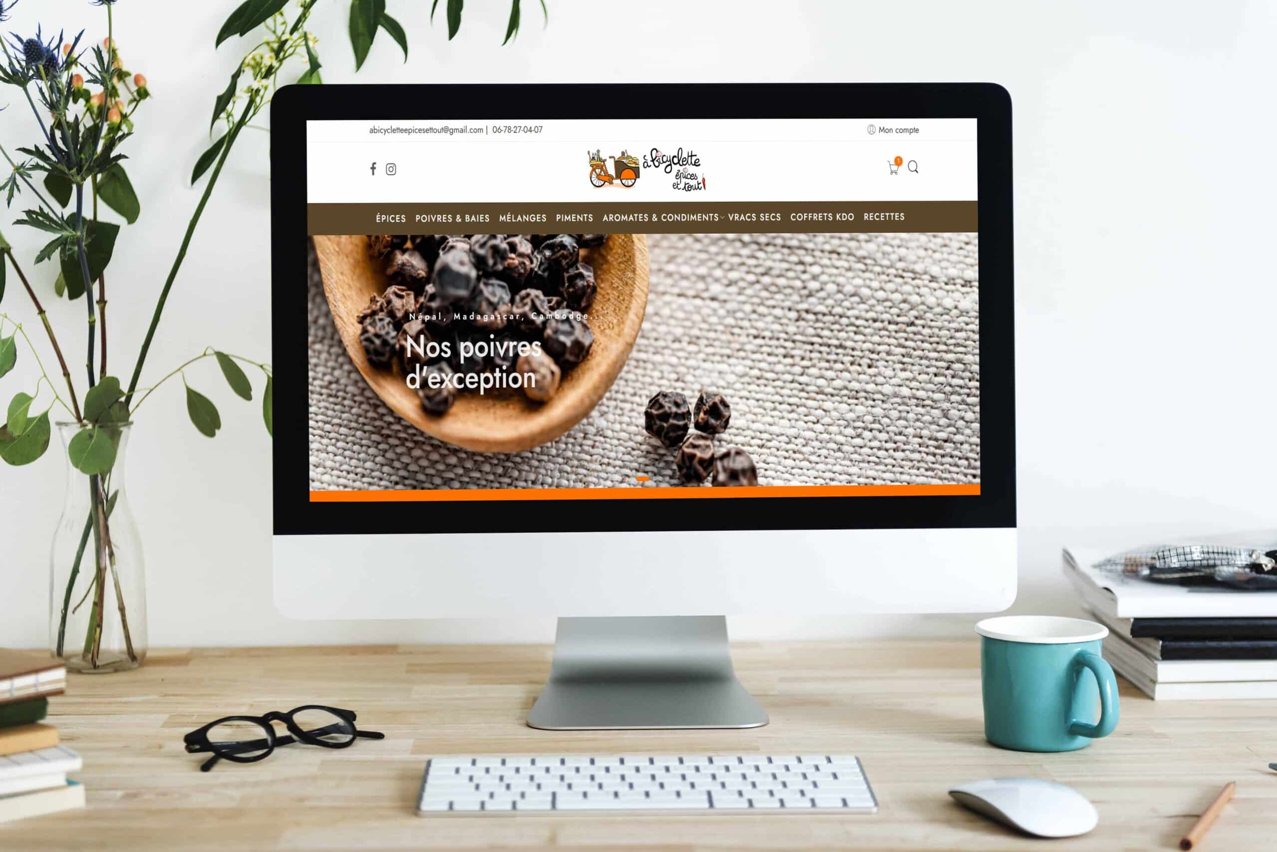 Site e-commerce pour À Bicyclette Épices Et Tout